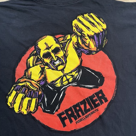Powell Peralta Skateboards Shirt Mike Frazier Yellow Man Black Mens XLarge - Picture 3 of 13